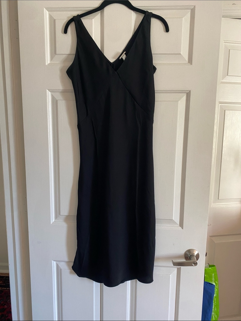 A New Day Black V-Neck Midi Slip Dress